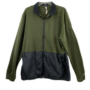 Under Armour Jacket Mens Large Green Black Track Jacket Full Zip Long‎ Sleeve